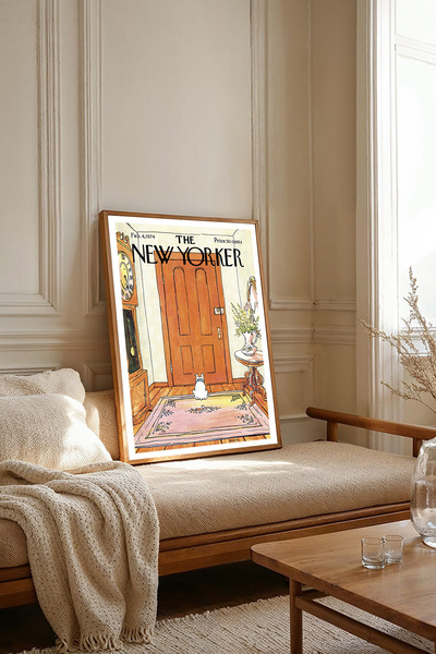 Dekorsiahome One Piece Wooden Framed Newyorker Cover Painting Tk2788