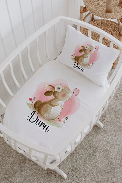 Name Only100% Cotton Elastic Park Bed Sheet Set (60x120) Butterfly Rabbit