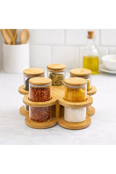 Çelik Ayna Bambu 5’li baharatlık