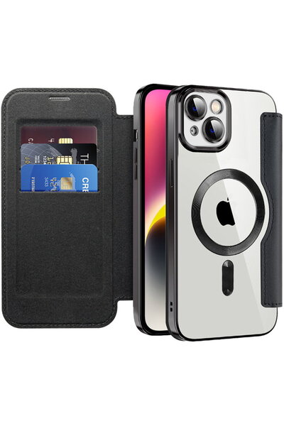 Techsuit SmartMag Book Case for iPhone 14 Plus - Black