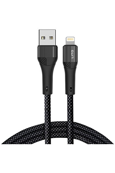 Lito Cablu de date cu USB, conectori Lightning 60W, 1m - (LD14) - Negru