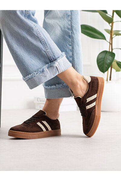 ALEMDAR AYAKKABI Lucca Brown Suede Women's Sneakers