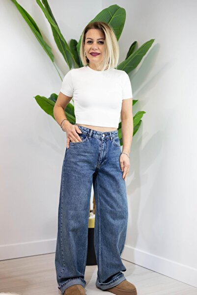 SİSTA MODA 4672 Double Cuff, Wide Leg Jeans