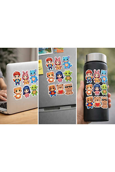 Limitless Design مجموعة ملصقات شخصيات لطيفة - 22x30 سم |   موضوع الأطفال والر...