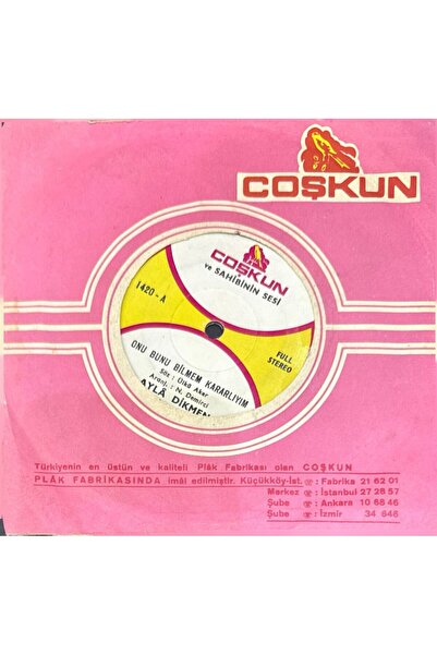 coşkun plak Ayla Dikmen – Onu Bunu Bilmem Kararlıyım / İlk Ve Son Aşkımsın 45...