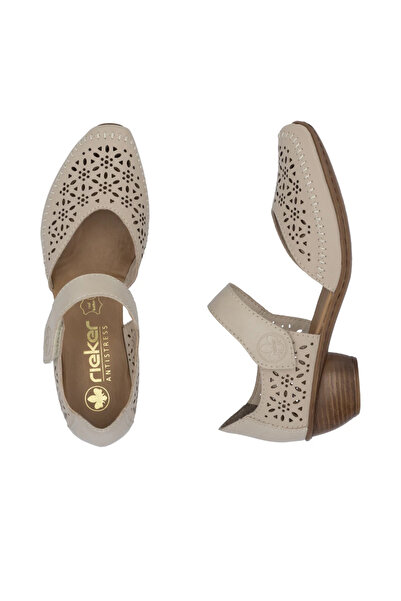 Rieker pantofi din piele naturală 43750-62 bej