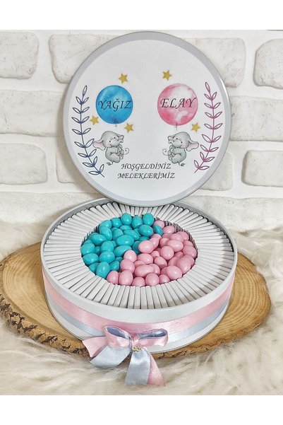 Sweet Story 50 Adet+200 Gr Draje İkiz Bebek Temalı İsme Özel Kız-Erkek Bebek ...