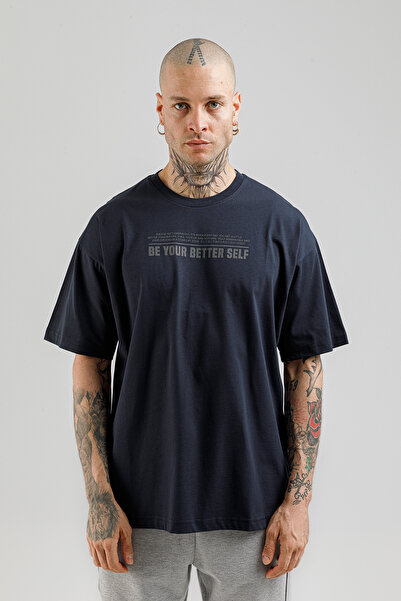 Airlife Better Self Nr Wide Cut Men's T-Shirt Navy Blue