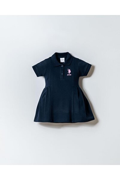 U.S. Polo Assn. فستان بيكيه للفتيات الصغيرات مصنوع من القطن بنسبة 100%، ياقة ...