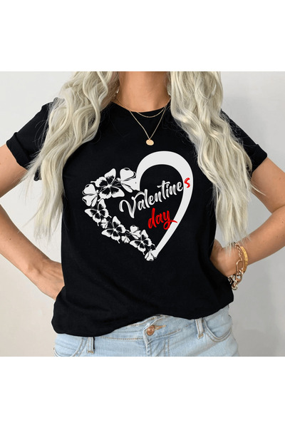 Kartier Tricou Dama Negru Valentines day