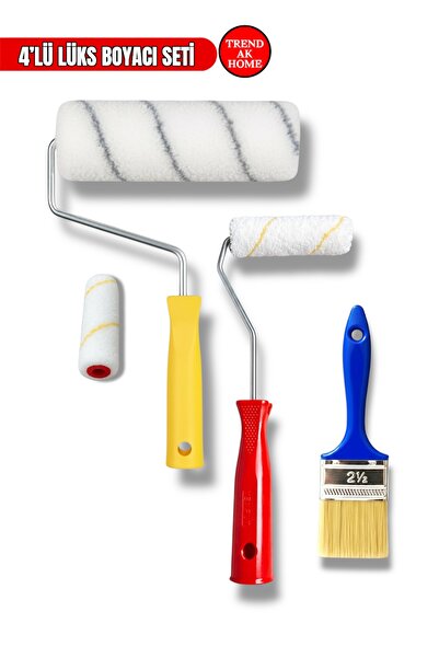OSKAR FIRÇA 4’lü Profesyonel Boyacı Seti | 20 cm Rulo + 10 cm Rulo + No:2.5 K...