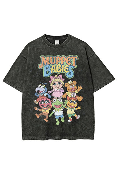 Touz Moda Nostalgic Cartoon Printed Washable T-Shirt