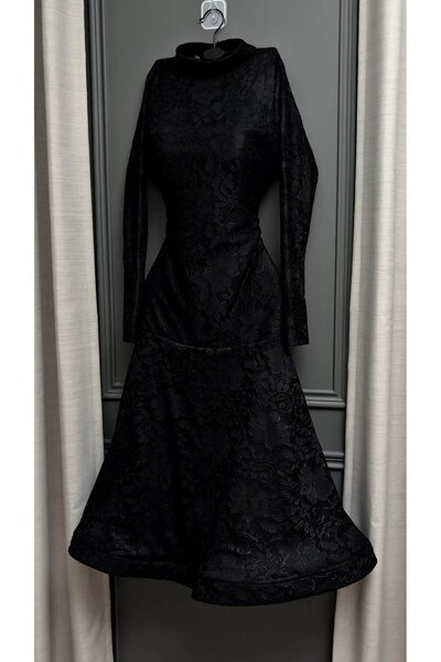Viola2026 Elegant black lace night dress