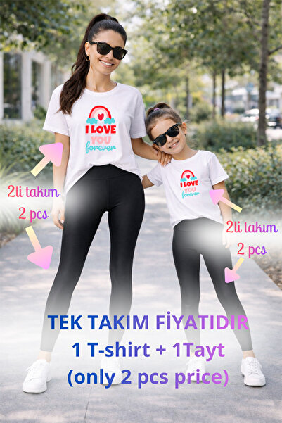genosha Mother Daughter Mama Min Toparlayıcı Tayt T-Shirt Combination Single ...