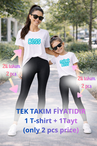 genosha Mother Daughter Mama Min Toparlayıcı Tayt T-Shirt Combination Single ...