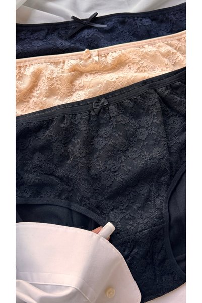 YOYYO Women's Battal Panties Lace Cotton Women's Underwear Polyamide Blended