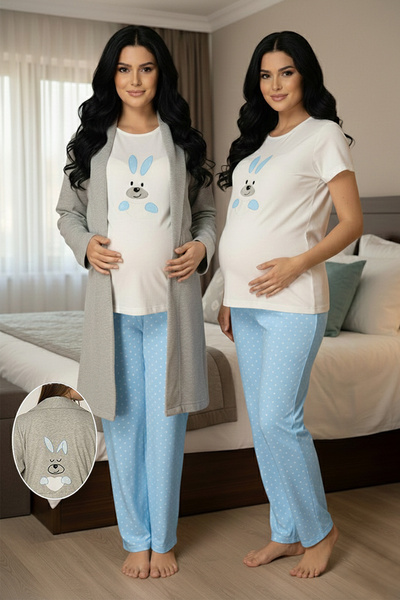 lohusahamile Maternity Pajama Set with Easy Breastfeeding Feature and Dressin...