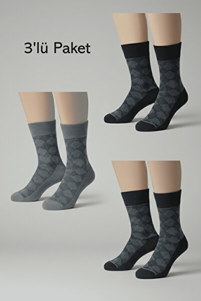 balkonda Men's Socks 3 Pack Bamboo Seamless - Pola