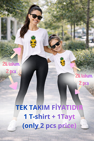 genosha Mother Daughter Mama Min Toparlayıcı Tayt T-Shirt Combination Single ...