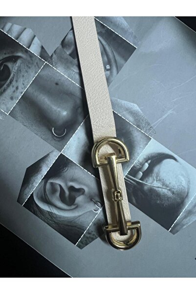 Luminos Butik Long Buckle Beige Thin Women's Belt Jacket Belt, Women's Belt, ...