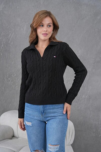 Park Karon سترة تريكو نسائية بياقة بولو 8610