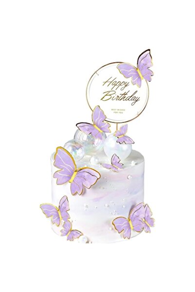 DELPI Set 11 decorațiuni pentru tort, fluturi de diferite dimensiuni și decor...