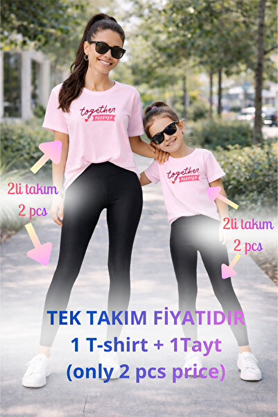 genosha Mother Daughter Mama Min Toparlayıcı Tayt T-Shirt Combination Single ...