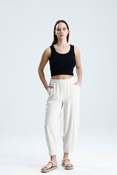 vikitekno Premium Quality Women's Tencel Balloon Cut Trousers