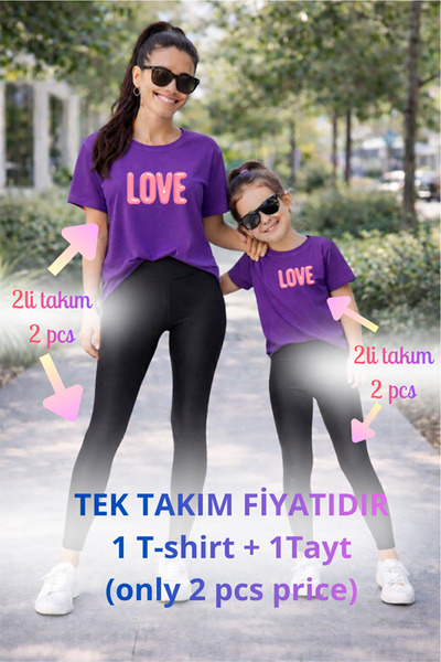 genosha Mother Daughter Mama Min Toparlayıcı Tayt T-Shirt Combination Single ...