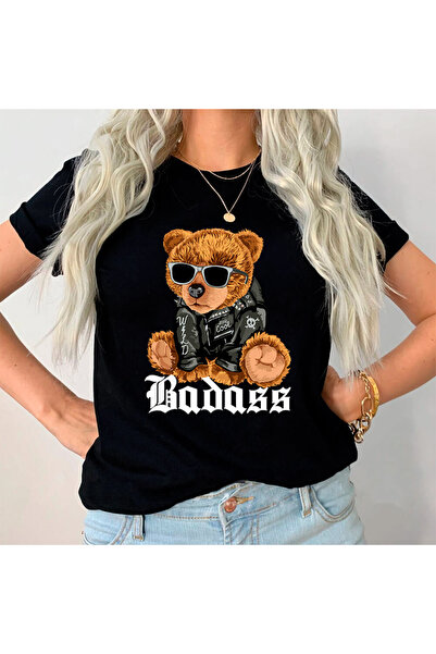 Kartier Tricou Dama Negru Teddy Bear Badass