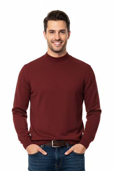 Pulltonic Men's Half Turtleneck Solid Sweater