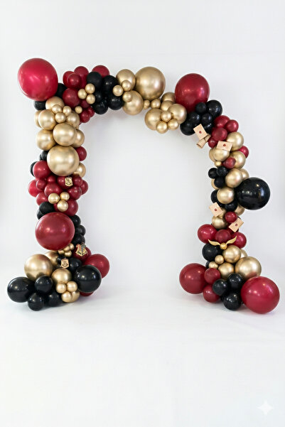 party mix Harry Potter Temalı Balon Seti 65'li | Bordo Siyah Altın Balon Zinc...