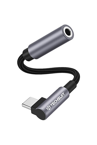Techsuit Adaptor Jack, Tip-C, Hi-Fi, 3A, 0.1m - MusicDoX (AC7) - Gri