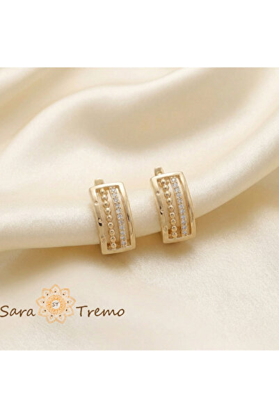 SaraTremo Guardian of Light – Small Huggie Earrings Plated 14K with Zirconia