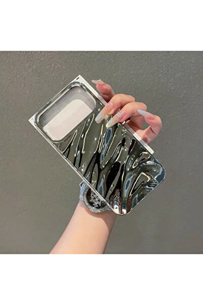 EDELFU Compatible with iPhone 17 Pro Max - Wavy Silver Pattern Protective Sil...