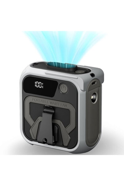 Techsuit Ventilator portabil cu baterie de 10000mAh, 5 viteze - Gri