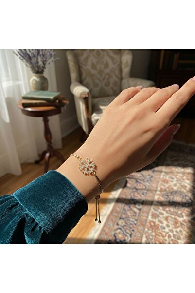 AccessoriesCınCık 316L Anti-Tarnish Steel Gold Color Snowflake Women's Bracel...