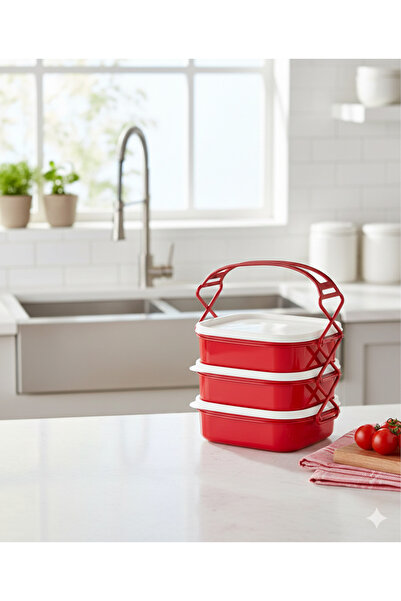 shop 3 Kat Yemek Saklama Kabı Beslenme Kutusu Seti Sporcu Diyet Öğrenci Fitne...