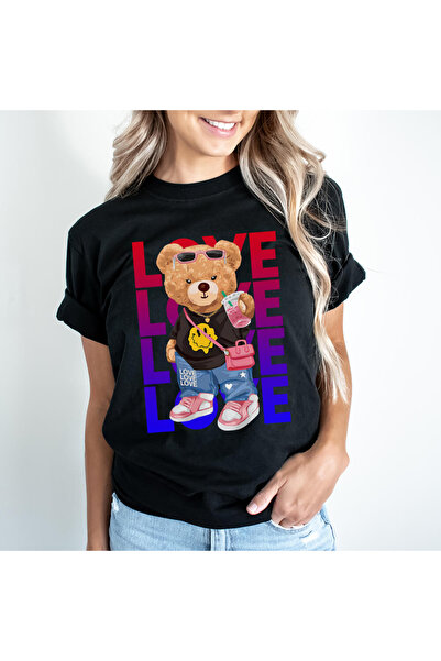 Kartier Tricou Dama Negru Cool bear love