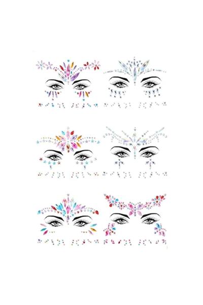 DELPI Set of 6 Adhesive Rhinestones for Face and nails for artistic makeup, f...