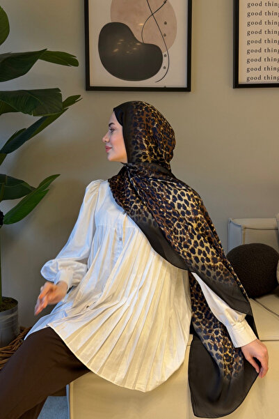 diorel Degrade Leopar Vual İpek -Siyah%Kahve