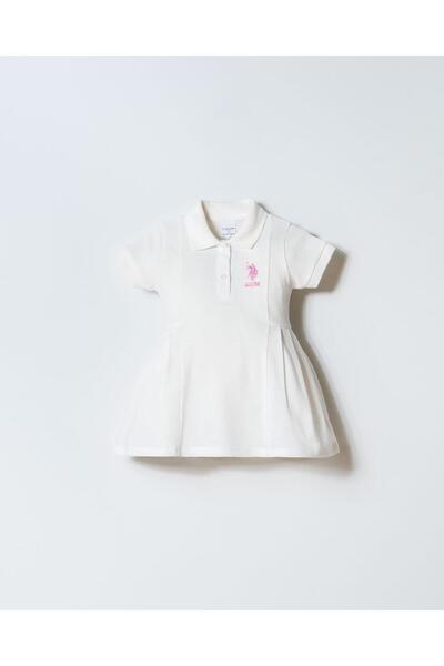 U.S. Polo Assn. Kız Bebek Pike Elbise %100 Pamuk Polo Yaka Günlük & Yazlık El...