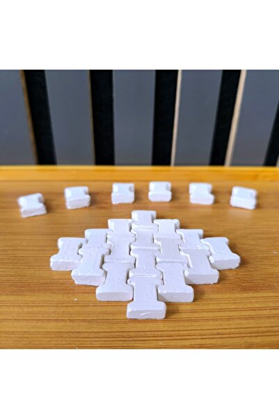Budi Minyatür İnşaat Beyaz Kilitli Parke Taşı (150 Adet, Beyaz Renkli, 1/16 Ö...