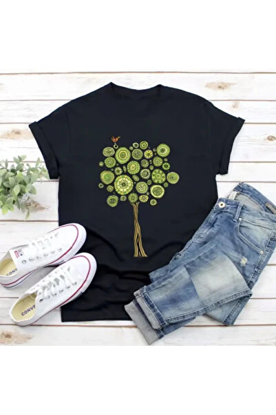 Kartier Tricou Dama Negru Bohemian Circular Tree