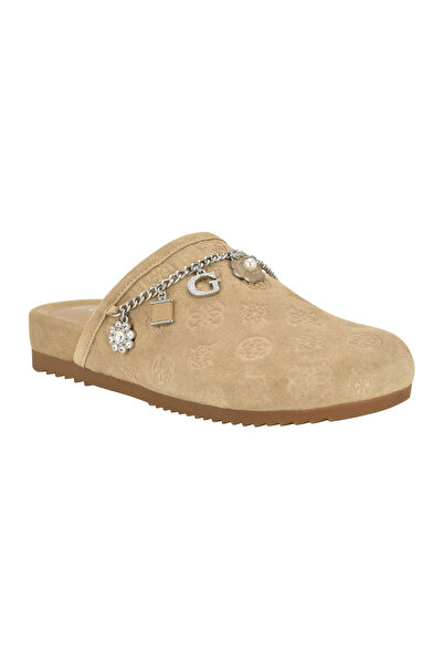 Guess Gavyn suede slip on mule with charm detailing