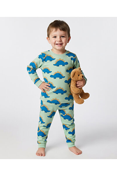 Bonfino 100% Cotton Knit All Over Dino Printed Full Sleeves T-shirt and Pyjam...