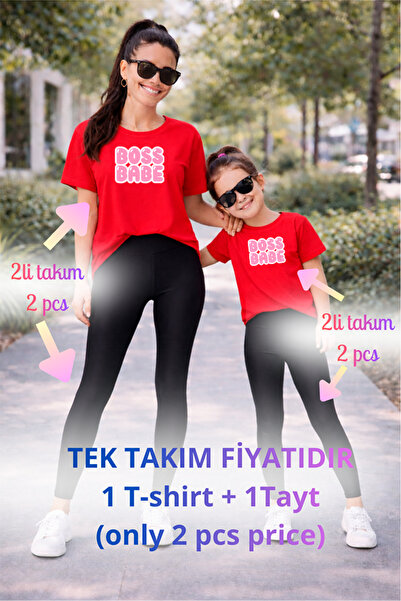 genosha Mother Daughter Mama Min Toparlayıcı Tayt T-Shirt Combination Single ...