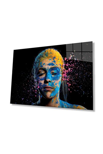 idealizbiz Ilustrație cu față pictată pentru femei, pictură pe sticlă, sticlă...