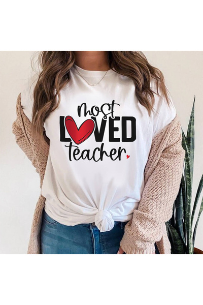 Kartier Women's White T-Shirt Most loved teacher