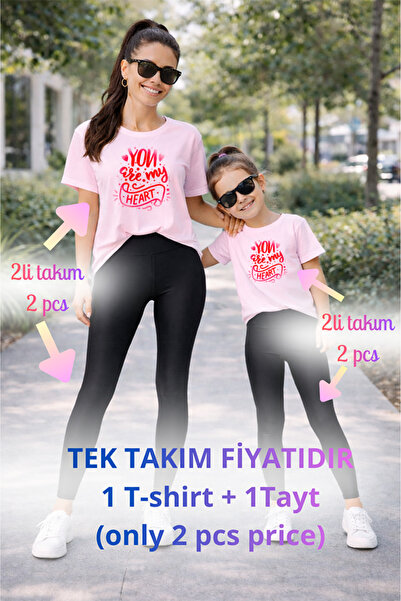 genosha Mother Daughter Mama Min Toparlayıcı Tayt T-Shirt Combination Single ...